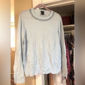 *$5 CLEAR THE CLOSET SALEAnn Taylor Factory baby blue collar embellished sweater